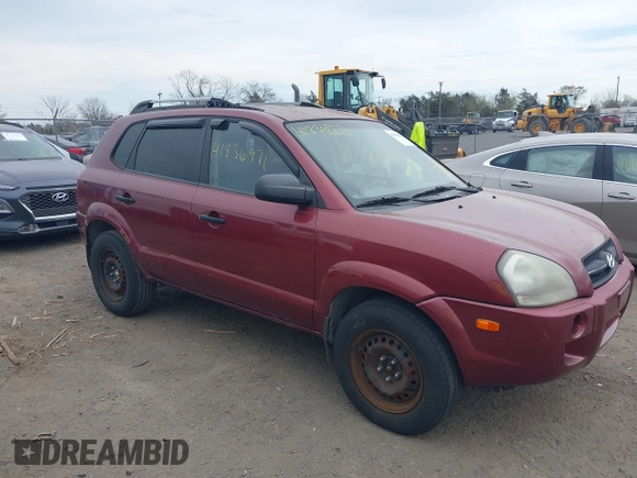 2007 Hyundai Tucson GLS with VIN KM8JM12B17U516895, listed as a IAAI auction lot 41836971 with 193,049 mi miles. Bid and sale history available at carsss.com. Image 6.