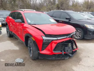 2024 Chevrolet Blazer EV eAWD RS z VIN 3GNKDCRJXRS200875, wystawiony jako IAAI lot #41685206 z przebiegiem 7610 mil mil oraz . Historia ofert i sprzedaży dostępna na DreamBid. Obrazek 1.