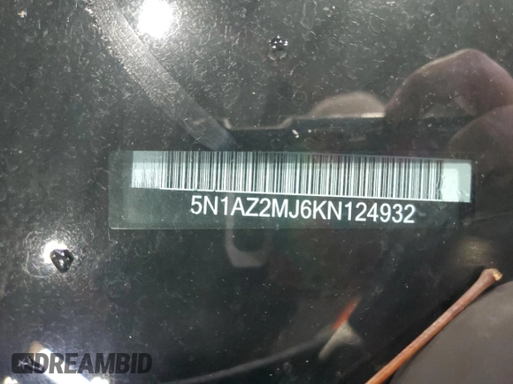 2019 Nissan Murano Platinum z VIN 5N1AZ2MJ6KN124932, wystawiony jako Copart lot #54419415 z przebiegiem 83 300 mil mil oraz Szkoda całkowita • Salvage title. Historia ofert i sprzedaży dostępna na DreamBid. Obrazek 12.