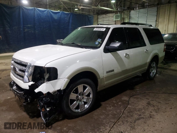 2008 Ford Expedition EL Eddie Bauer with VIN 1FMFK185X8LA73490, listed as a Copart auction lot 85985814 with 0 mi miles and Salvage Title. Bid and sale history available at carsss.com. Image 1.
