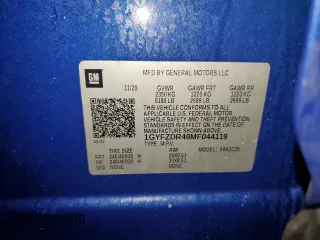 2021 Cadillac XT4 AWD Premium Luxury with VIN 1GYFZDR49MF044119, listed as a Copart auction lot 44242575 with 36,479 mi miles and Salvage Title. Bid and sale history available at carsss.com. Image 14.