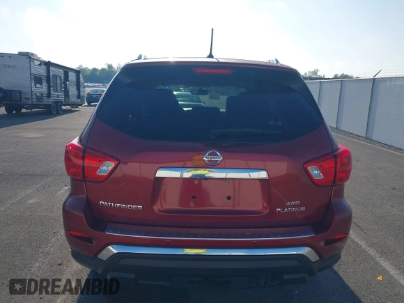 2017 Nissan Pathfinder Platinum with VIN 5N1DR2MM8HC604899, listed as a IAAI auction lot 42201810 with 48,215 mi miles and . Bid and sale history available at DreamBid. Image 16.