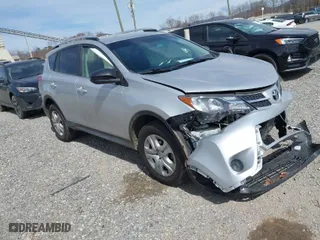 2014 Toyota RAV4 LE with VIN JTMBFREV9ED095397, listed as a IAAI auction lot 41866606 with 100,290 mi miles. Bid and sale history available at carsss.com. Image 1.