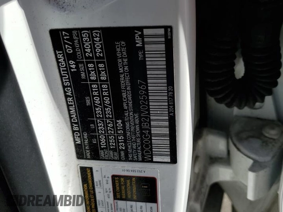 2018 Mercedes-Benz GLC 300 с VIN WDC0G4JB2JV025967, выставлен на аукционе Copart как лот 60544775 с пробегом 45 041 миль миль и Чистый • Clean title. История ставок и продаж доступна на DreamBid. Изображение 12.