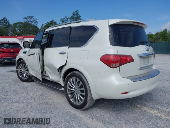 2016 Infiniti QX80 with VIN JN8AZ2NE7G9125016, listed as a IAAI auction lot 42080053 with 114,655 mi miles. Bid and sale history available at carsss.com. Image 3.