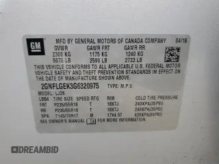 2016 Chevrolet Equinox LTZ with VIN 2GNFLGEK3G6320975, listed as a Copart auction lot 49506284 with 79,604 mi miles and Salvage Title. Bid and sale history available at carsss.com. Image 13.
