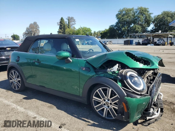 2024 MINI Convertible Cooper S with VIN WMW43DL09R3R68134, listed as a Copart auction lot 56336425 with 18,143 mi miles and Salvage title. Bid and sale history available at DreamBid. Image 4.