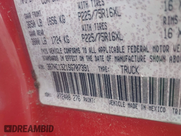 1995 Dodge 1500 z VIN 3B7HC13Z1SG707391, wystawiony jako IAAI lot #42248244 z przebiegiem 206 361 mil mil oraz . Historia ofert i sprzedaży dostępna na DreamBid. Obrazek 9.