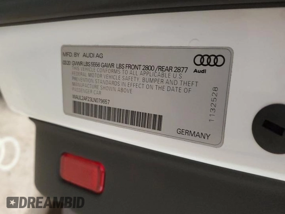 2020 Audi A6 Premium Plus z VIN WAUL2AF23LN079657, wystawiony jako Copart lot #56475735 z przebiegiem 15 719 mil mil oraz Szkoda całkowita • Salvage title. Historia ofert i sprzedaży dostępna na DreamBid. Obrazek 12.