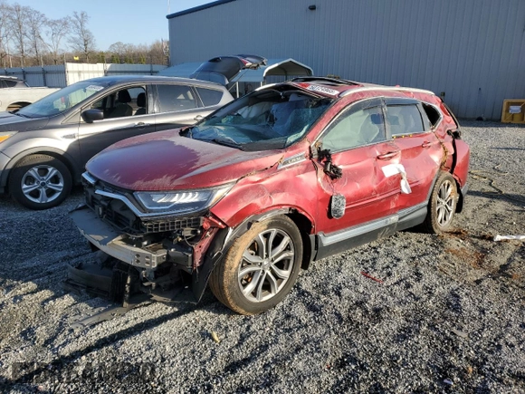 2021 Honda CR-V Touring with VIN 7FARW1H90ME003877, listed as a Copart auction lot 50124965 with 0 mi miles and Salvage Title. Bid and sale history available at carsss.com. Image 1.
