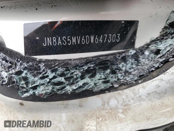 2013 Nissan Rogue S with VIN JN8AS5MV6DW647303, listed as a Copart auction lot 51522995 with Not Provided miles and Non Repairable. Bid and sale history available at DreamBid. Image 13.