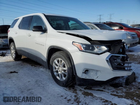 2021 Chevrolet Traverse LS with VIN 1GNERFKW4MJ173771, listed as a Copart auction lot 45528905 with 42,808 mi miles and Salvage Title. Bid and sale history available at carsss.com. Image 4.