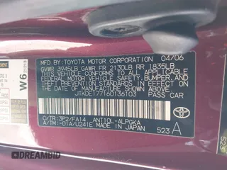 2006 Scion tC z VIN JTKDE177160136103, wystawiony jako IAAI lot #42258561 z przebiegiem 186 534 mil mil oraz . Historia ofert i sprzedaży dostępna na DreamBid. Obrazek 9.