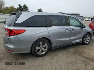 2020 Honda Odyssey EX-L with VIN 5FNRL6H77LB014535, listed as a Copart auction lot 52105275 with 112,542 mi miles and Salvage Title. Bid and sale history available at carsss.com. Image 3.