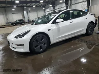 2021 Tesla Model 3 Standard Range Plus with VIN 5YJ3E1EA3MF060612, listed as a Copart auction lot 50154305 with 61,466 mi miles and Salvage Title. Bid and sale history available at carsss.com. Image 1.