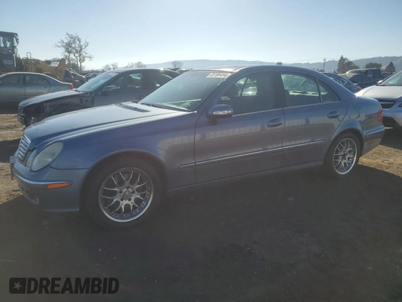 2003 Mercedes-Benz E-Class 5.0L with VIN WDBUF70J93A160425, listed as a Copart auction lot 85186494 with 185,348 mi miles and Salvage Title. Bid and sale history available at carsss.com. Image 1.