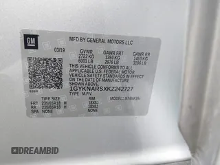 2019 Cadillac XT5 FWD z VIN 1GYKNARSXKZ242727, wystawiony jako IAAI lot #41669220 z przebiegiem 62 812 mil mil oraz . Historia ofert i sprzedaży dostępna na DreamBid. Obrazek 9.