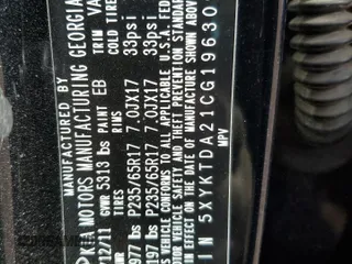 2012 Kia Sorento LX with VIN 5XYKTDA21CG196309, listed as a Copart auction lot 45978005 with 90,002 mi miles and Clean Title. Bid and sale history available at carsss.com. Image 15.