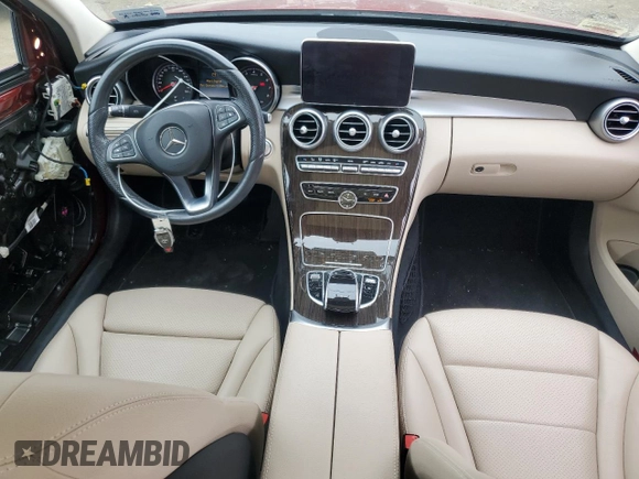2017 Mercedes-Benz C 300 with VIN 55SWF4KB3HU224146, listed as a Copart auction lot 62603675 with 49,317 mi miles and Salvage title. Bid and sale history available at DreamBid. Image 8.