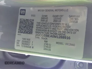 2021 Chevrolet Colorado 2WD Work Truck z VIN 1GCGSBEA0M1288916, wystawiony jako IAAI lot #41912378 z przebiegiem 49 258 mil mil oraz . Historia ofert i sprzedaży dostępna na DreamBid. Obrazek 9.