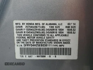 2014 Acura MDX with VIN 5FRYD4H25EB038111, listed as a Copart auction lot 53958975 with 169,593 mi miles and Clean Title. Bid and sale history available at carsss.com. Image 13.