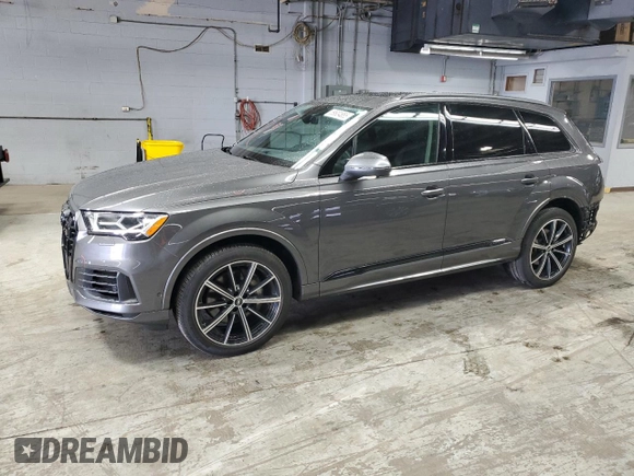 2021 Audi Q7 Premium Plus with VIN WA1LXAF7XMD035947, listed as a Copart auction lot 59604885 with 25,850 mi miles and Salvage title. Bid and sale history available at DreamBid. Image 1.