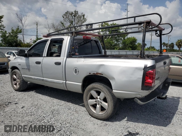 2007 Dodge 1500 Laramie with VIN 1D7HU18237S239582, listed as a Copart auction lot 60038875 with 341,524 mi miles and Salvage title. Bid and sale history available at DreamBid. Image 2.