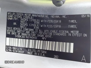 2016 Toyota Sienna Limited with VIN 5TDDK3DC1GS140440, listed as a IAAI auction lot 41658777 with 131,692 mi miles and . Bid and sale history available at DreamBid. Image 9.