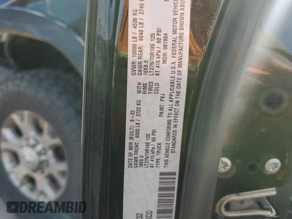 2022 Ram 2500 Laramie with VIN 3C6UR5FL2NG368132, listed as a Copart auction lot 72450864 with 65,556 mi miles and Salvage Title. Bid and sale history available at carsss.com. Image 14.
