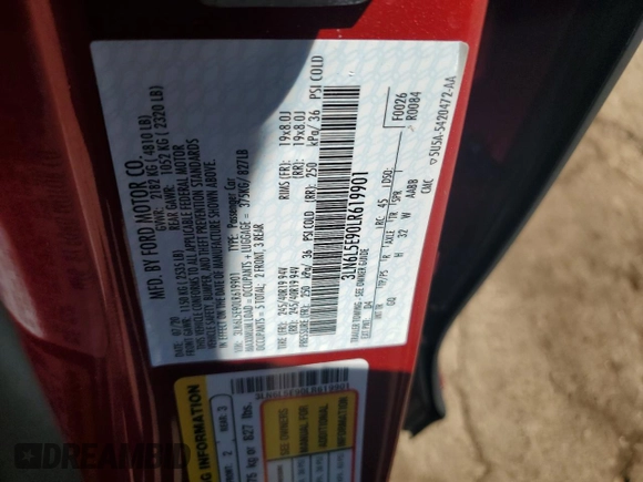 2020 Lincoln MKZ Reserve с VIN 3LN6L5E90LR619901, выставлен на аукционе Copart как лот 57383145 с пробегом 45 602 миль миль и Списание • Salvage title. История ставок и продаж доступна на DreamBid. Изображение 12.