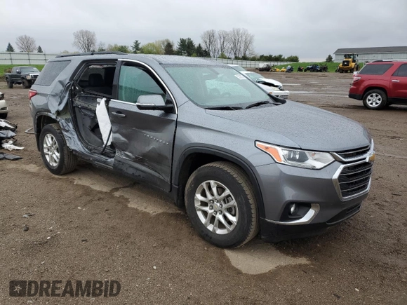 2020 Chevrolet Traverse LT Cloth with VIN 1GNERGKW6LJ126505, listed as a Copart auction lot 55295755 with 33,267 mi miles and Non repairable. Bid and sale history available at DreamBid. Image 4.