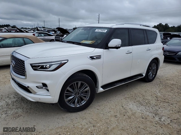 2022 Infiniti QX80 LUXE with VIN JN8AZ2AF3N9740092, listed as a Copart auction lot 74773434 with NaN miles and Salvage Title. Bid and sale history available at carsss.com. Image 1.