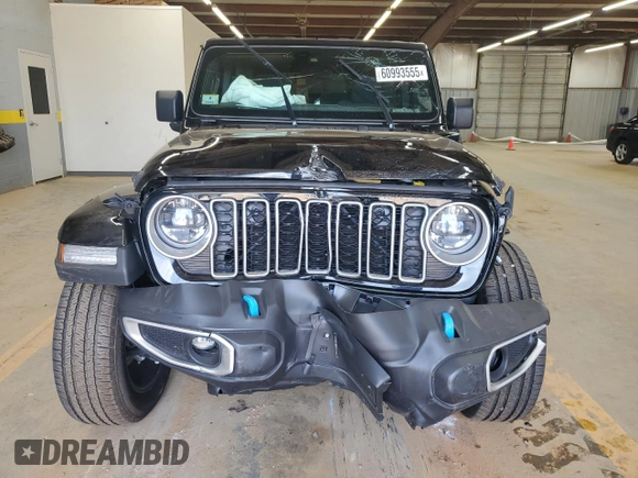 2024 Jeep Wrangler Sahara with VIN 1C4RJXP67RW292134, listed as a Copart auction lot 60993555 with 10,038 mi miles and Salvage title. Bid and sale history available at DreamBid. Image 5.