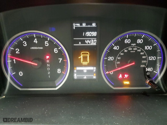 2008 Honda CR-V LX with VIN 5J6RE48328L039126, listed as a Copart auction lot 44969855 with 119,098 mi miles and Salvage Title. Bid and sale history available at carsss.com. Image 9.