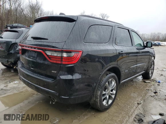 2019 Dodge Durango GT Plus with VIN 1C4RDJDG4KC560629, listed as a Copart auction lot 47756325 with 74,723 mi miles and Salvage Title. Bid and sale history available at DreamBid. Image 3.