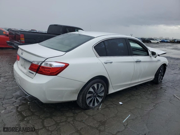 2014 Honda Accord Hybrid EX-L with VIN 1HGCR6F54EA002278, listed as a Copart auction lot 43958245 with 185,376 mi miles and Salvage Title. Bid and sale history available at carsss.com. Image 3.