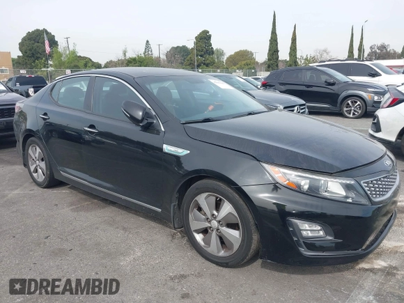 2015 Kia Optima Hybrid EX with VIN KNAGN4ADXF5080070, listed as a IAAI auction lot 41666446 with 119,845 mi miles. Bid and sale history available at carsss.com. Image 12.