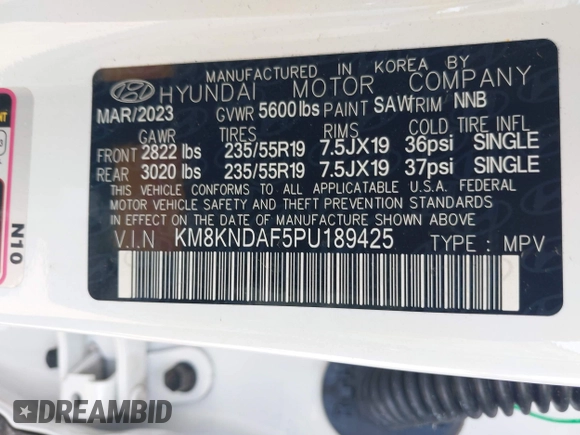 2023 Hyundai Ioniq 5 SEL z VIN KM8KNDAF5PU189425, wystawiony jako IAAI lot #42203172 z przebiegiem 11 023 mil mil oraz . Historia ofert i sprzedaży dostępna na DreamBid. Obrazek 9.