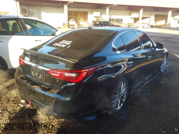 2018 Infiniti Q50 Luxe with VIN JN1EV7AP7JM590173, listed as a IAAI auction lot 41298515 with 99,415 mi miles and . Bid and sale history available at DreamBid. Image 4.