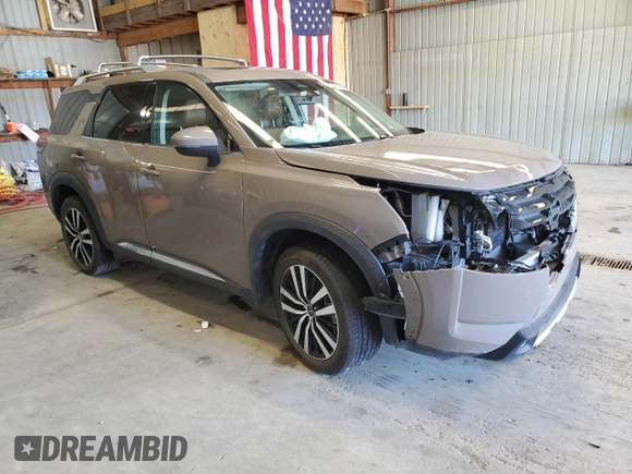 2023 Nissan Pathfinder Platinum with VIN 5N1DR3DK7PC224746, listed as a Copart auction lot 49242495 with 31,442 mi miles and Salvage title. Bid and sale history available at DreamBid. Image 4.
