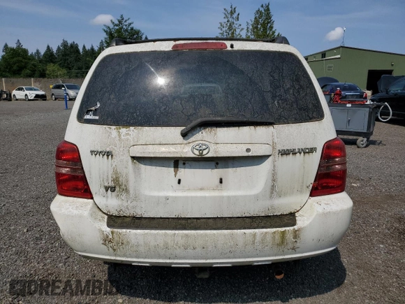 2001 Toyota Highlander with VIN JTEGF21A910026691, listed as a Copart auction lot 61681215 with 275,416 mi miles and Clean title. Bid and sale history available at DreamBid. Image 6.