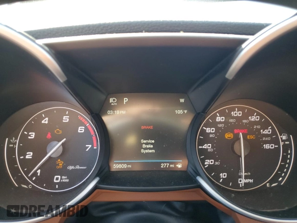 2019 Alfa Romeo Giulia Ti Sport with VIN ZARFANBN8K7612203, listed as a Copart auction lot 72585364 with 59,809 mi miles and Salvage Title. Bid and sale history available at carsss.com. Image 9.