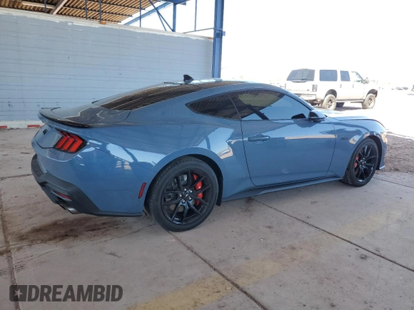 2024 Ford Mustang GT with VIN 1FA6P8CF2R5429568, listed as a Copart auction lot 53749355 with Not provided miles and Salvage title. Bid and sale history available at DreamBid. Image 3.