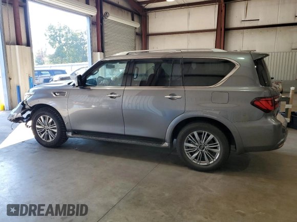 2021 Infiniti QX80 LUXE with VIN JN8AZ2AF2M9719037, listed as a Copart auction lot 72132004 with 105,755 mi miles and Salvage Title. Bid and sale history available at carsss.com. Image 2.