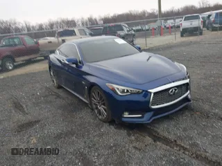 2017 Infiniti Q60 Red Sport 400 with VIN JN1FV7EKXHM610963, listed as a IAAI auction lot 41500213 with 98,585 mi miles and . Bid and sale history available at carsss.com. Image 1.
