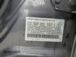 2019 Acura ILX Premium with VIN 19UDE2F79KA012116, listed as a Copart auction lot 57766085 with 75,679 mi miles and Salvage title. Bid and sale history available at DreamBid. Image 12.