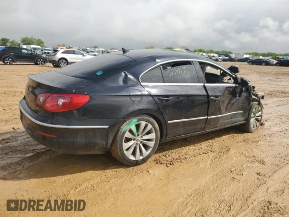 2012 Volkswagen CC Sport with VIN WVWMN7AN0CE511897, listed as a Copart auction lot 47898865 with 0 mi miles and Salvage Title. Bid and sale history available at carsss.com. Image 3.