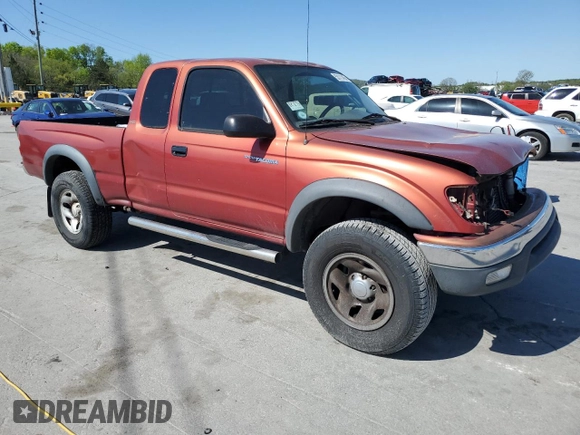 2001 Toyota Tacoma with VIN 5TEWM72NX1Z842202, listed as a Copart auction lot 53111405 with 304,857 mi miles and Salvage title. Bid and sale history available at DreamBid. Image 4.