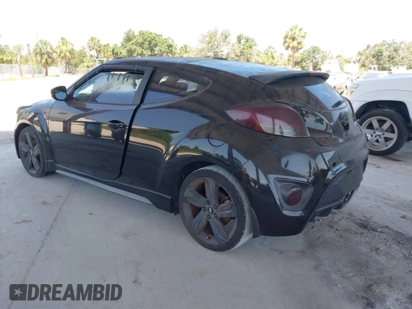 2014 Hyundai Veloster Turbo with VIN KMHTC6AE0EU210837, listed as a IAAI auction lot 42351675 with 91,523 mi miles and . Bid and sale history available at DreamBid. Image 3.