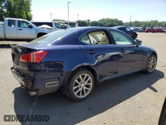 2011 Lexus IS 250 with VIN JTHCF5C20B5047491, listed as a Copart auction lot 61345255 with 118,407 mi miles and Salvage title. Bid and sale history available at DreamBid. Image 3.